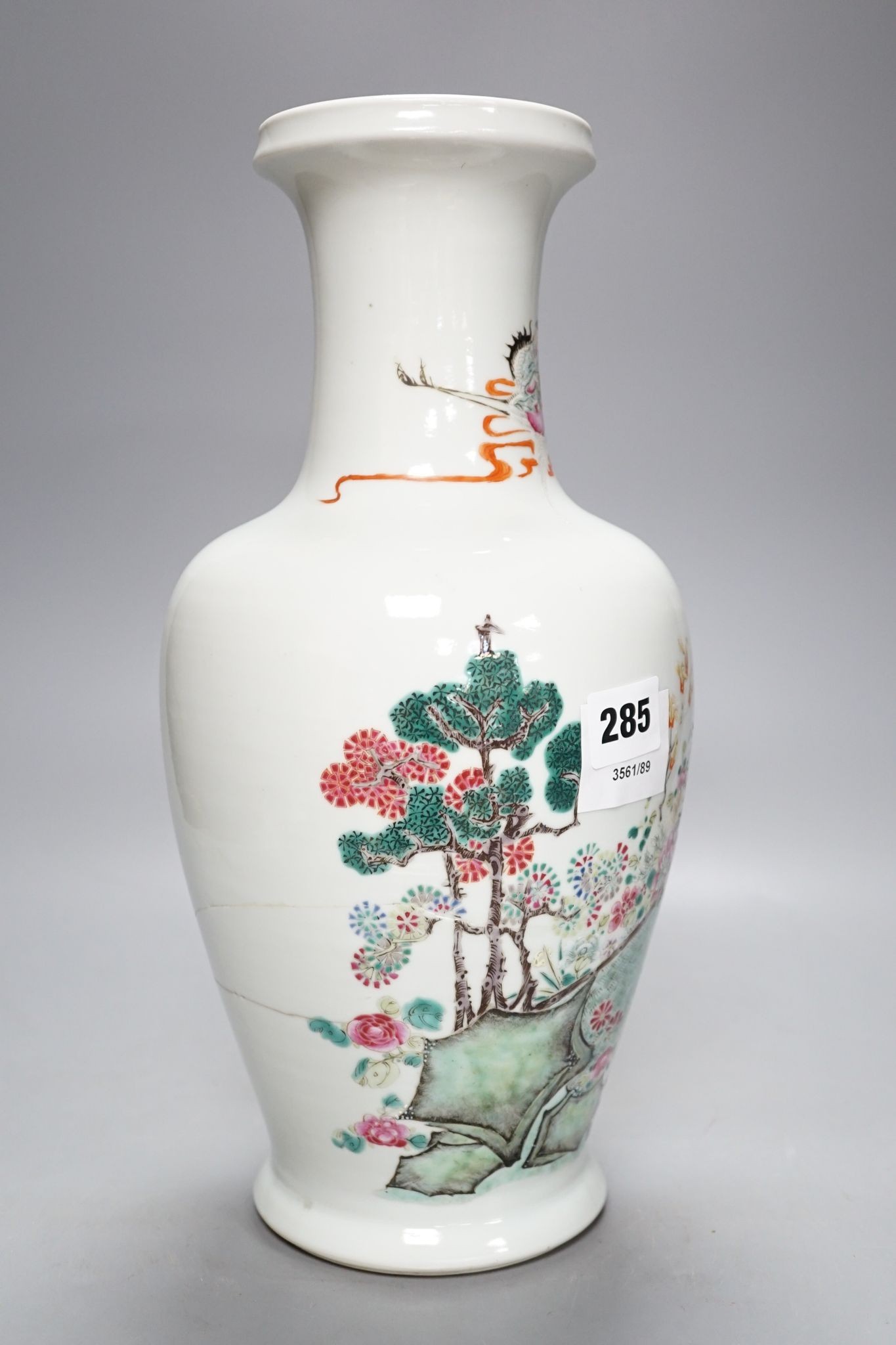 A 19th century Chinese famille rose vase, 35cm